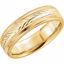 5712:128273:P 14kt Yellow 6mm Leaf Design milgrain Comfort Fit Band Size 5.5 