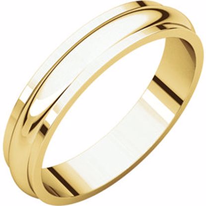HRE8:142431:P 10kt Yellow 4mm Half Round Edge Band