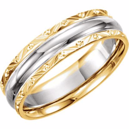 5965:142324:P 14kt White & Yellow 6mm Band Size 12