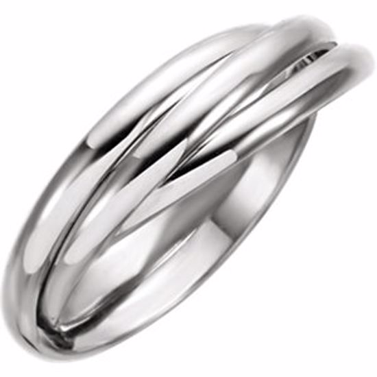 5620:143944:P 14kt White 2.5mm 3-Band Rolling Ring Size 8