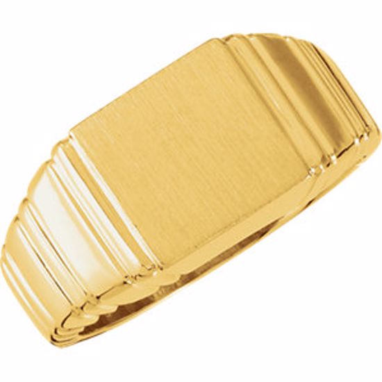 9302:146585:P 14kt Yellow 11mm Men's Square Signet Ring