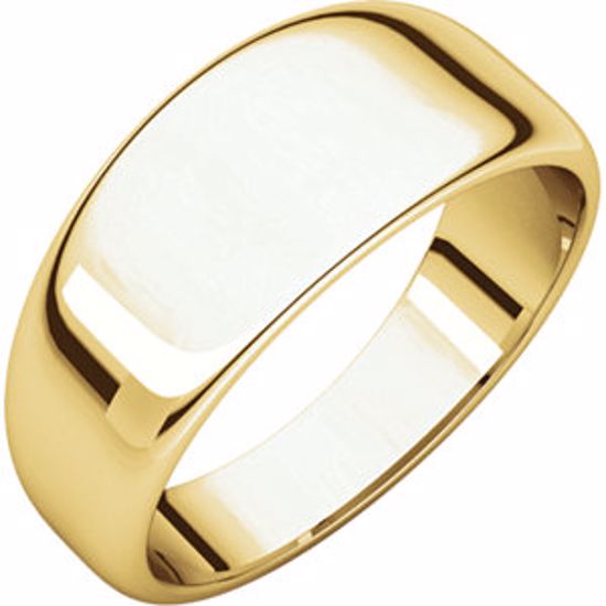HRT8:146227:P 10kt Yellow 8mm Half Round Tapered Band