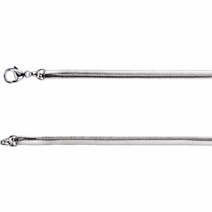 CH271:139517:P Sterling Silver 4.25mm Oval Snake 7" Chain