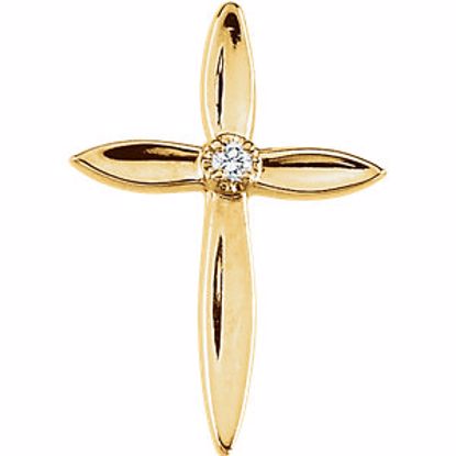 R16741:163753:P 14kt Yellow .02 CTW Diamond Cross Lapel Pin