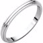 HRE7.5:166579:P 14kt White 2mm Half Round Edge Band