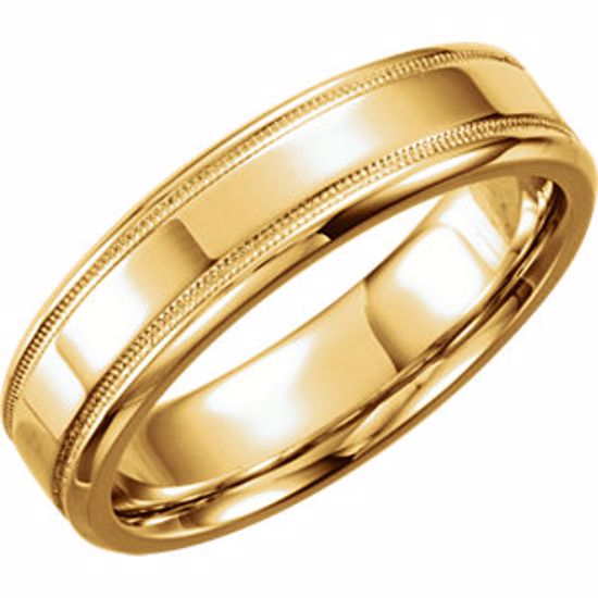 50098:192403:P 14kt Yellow 6mm Design Band Size 10
