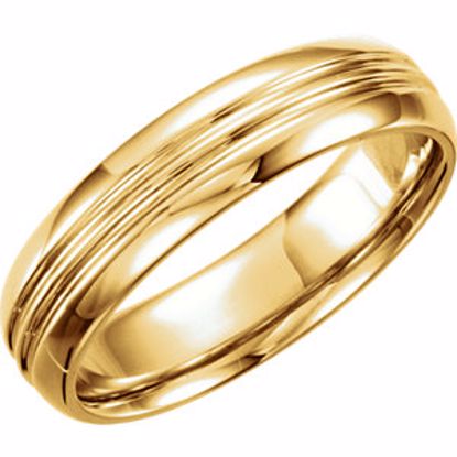 50100:192450:P 14kt Yellow 6mm Comfort-Fit Design Band Size 10

