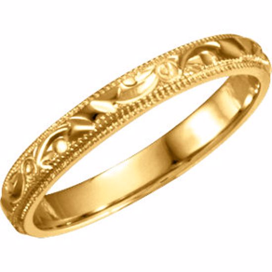 50071:180899:P 14kt Yellow 3mm Hand-Engraved Band Size 11