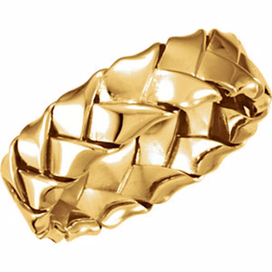 50052:212692:P 14kt Yellow 6mm Hand Woven Band Size 5.5
