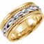 50049:217116:P 14kt Yellow & White 8mm Comfort-Fit Hand-Woven Band Size 12.5