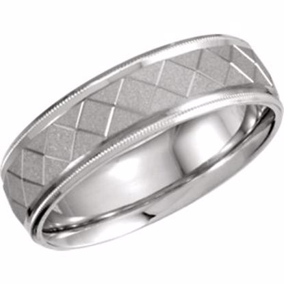50154:222340:P Platinum 7mm Plat Comfort Fit Design Band Size 8.5