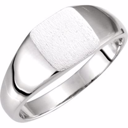 5759:224342:P Platinum 7mm Square Signet Ring