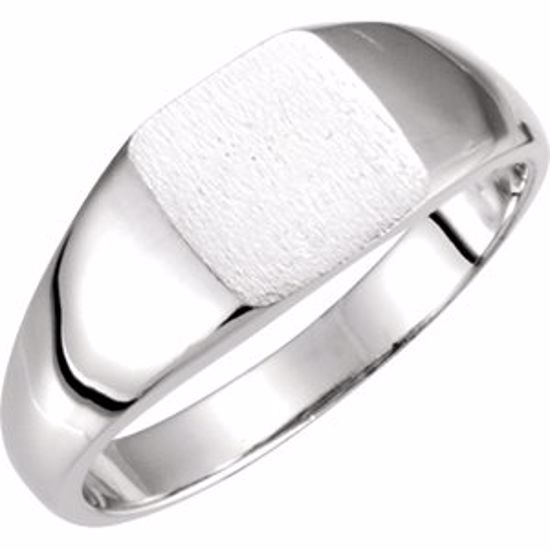 5759:224342:P Platinum 7mm Square Signet Ring