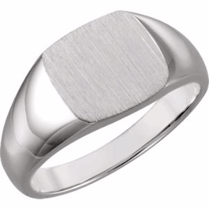 5759:226836:P Platinum 9mm Square Signet Ring