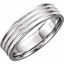50191:234995:P 14kt White 6mm Grooved Band Size 8