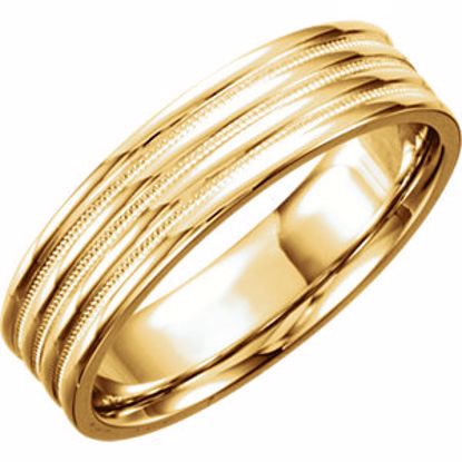 50191:234987:P 14kt Yellow 6mm Comfort-Fit Design Band Size 11