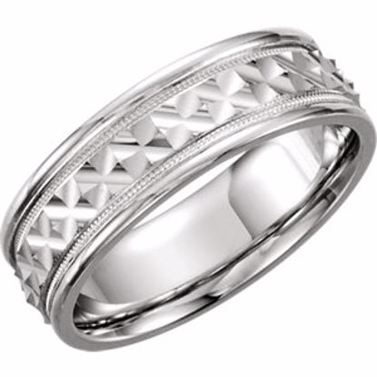 50185:234798:P 14kt White 7mm Design Band Size 10