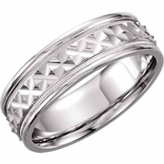 50185:234798:P 14kt White 7mm Design Band Size 10