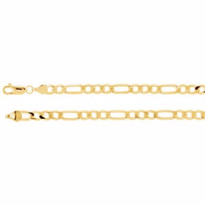CH494:244880:P 14kt Yellow 5mm Solid Figaro 8" Chain