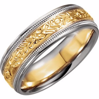 5947:277885:P 18kt Yellow & Platinum 6.25mm Comfort-Fit Design Band Size 11.5