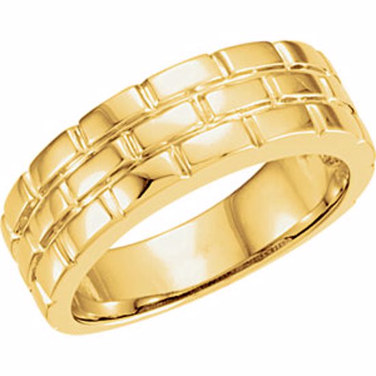 50285:269417:P Brick Design 8mm Tapered Band