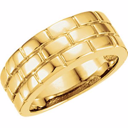 50285:269410:P Brick Design 8mm Tapered Band