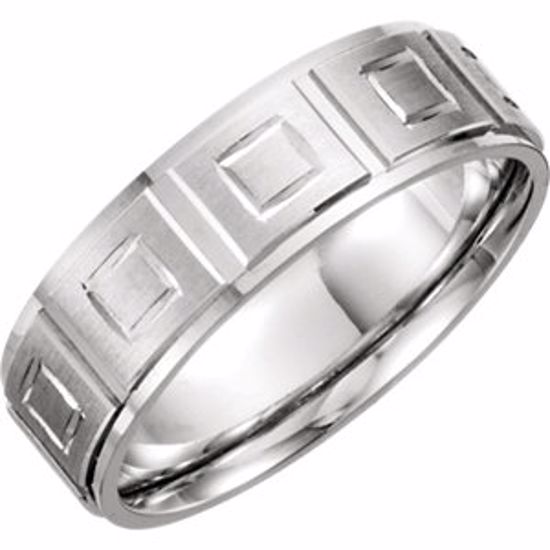 50478:287627:P 14kt White 7mm Design Band Size 12