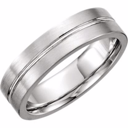 50490:288804:P 14kt White 6mm Grooved Band Size 12.5 