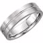 50490:288785:P 14kt White 6mm Grooved Band Size 6.5 