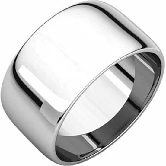 HRL7.5:161322:P 14kt White 10mm Light Half Round Band