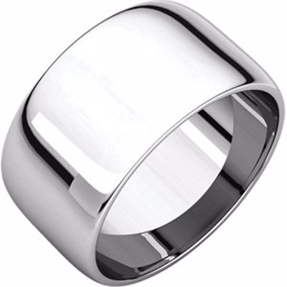 HRL9:161262:P 14kt White 10mm Half Round Light Band