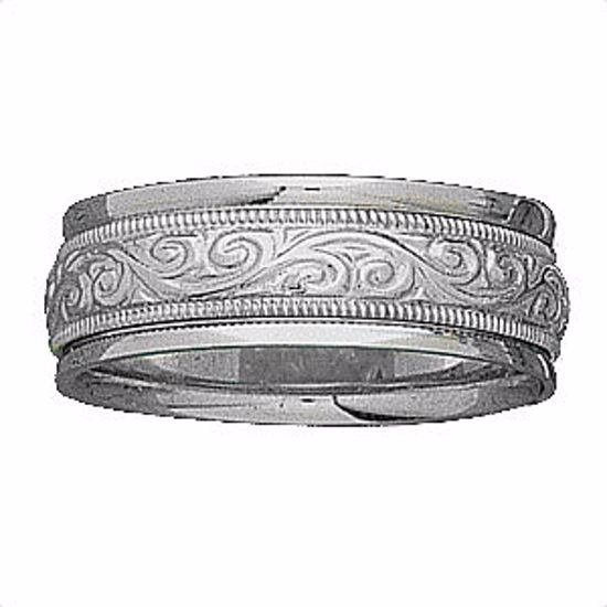 50581:100080:P 14kt White 7mm Design Band Size 12