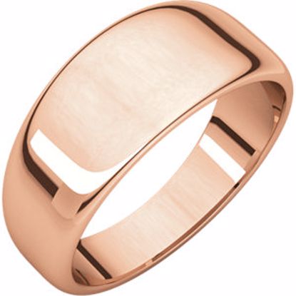 HRT7:165578:P 14kt Rose 8mm Half Round Tapered Band