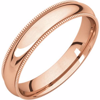 MGR7:127912:P 14kt Rose 4mm Milgrain Comfort Fit Band