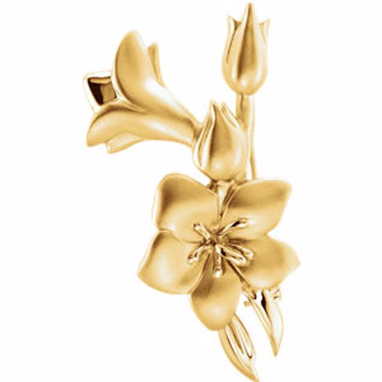82164:100003:P 10kt Yellow Flower Design Brooch
