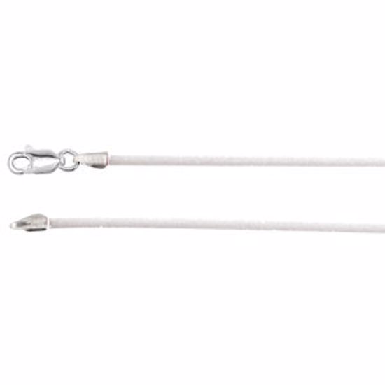 CH565:287224:P Sterling Silver 3mm Clear Rubber Cord 18" Necklace 