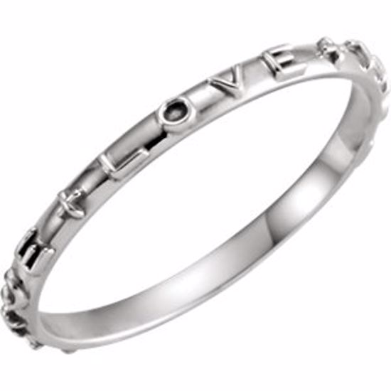 R16616:106036:P 10kt White True Love Chastity Ring with Packaging Size 6
