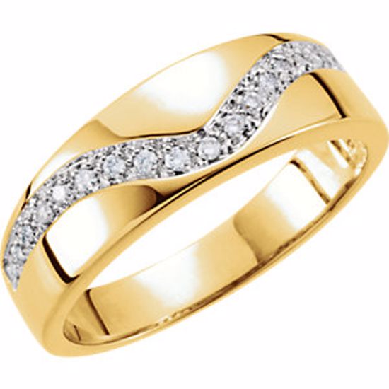 64047:60150:P 14kt Yellow 1/5 CTW Diamond Duo Band Size 11