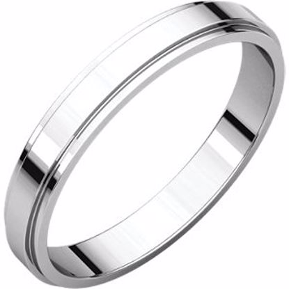 FE6.5:164875:P Platinum 3mm Flat Edge Band
