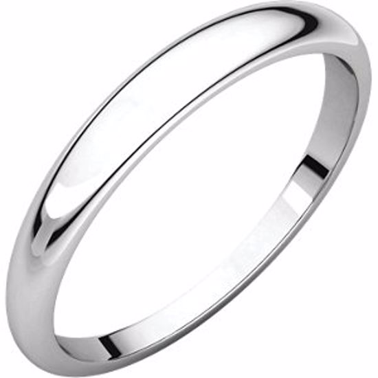 HRT6:1988:P 18kt White 3mm Half Round Tapered Band