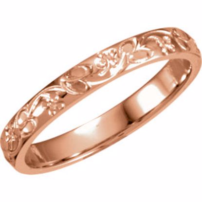 50072:179112:P 14kt Rose 3mm Hand-Engraved Band Size 10.5 