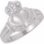64142:20708:P 14kt White Ladies Diamond Claddagh Ring