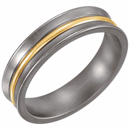 50620:100441:P Titanium & 18kt Yellow 6mm Comfort Fit Band Size 12