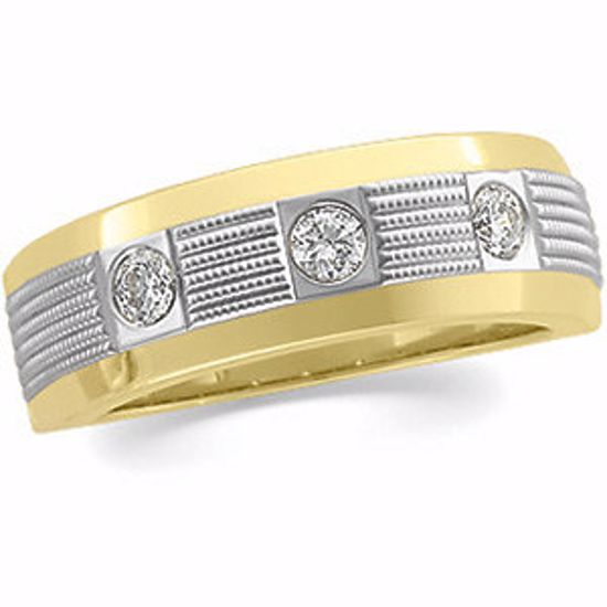 63901:100505:P 1/4 CTW Two Tone Diamond Duo Band