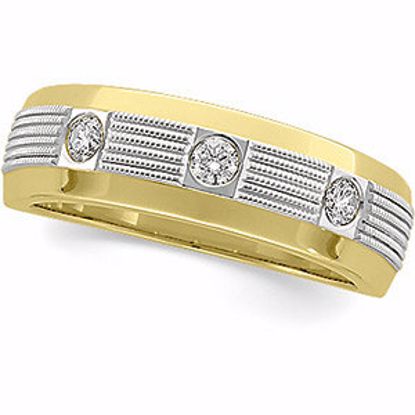 63901:100504:P 1/4 CTW Two Tone Diamond Duo Band