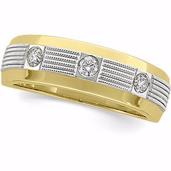 63901:100504:P 1/4 CTW Two Tone Diamond Duo Band
