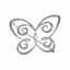 64384:100405:P 14kt White 1/2 CTW Diamond Butterfly Brooch