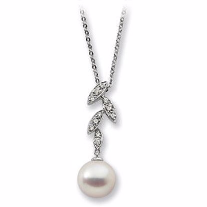 64488:60013:P Freshwater Cultured Pearl & Diamond Necklace