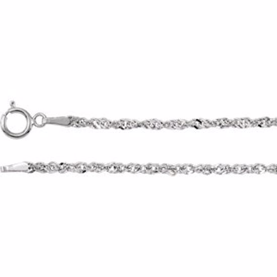 CH765:100002:P 14kt White 1.75mm Sparkling Singapore 7.5" Chain

