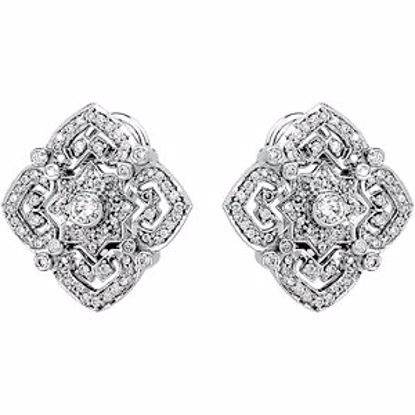 61225:2463260:P 14kt White 1 CTW Diamond Earrings